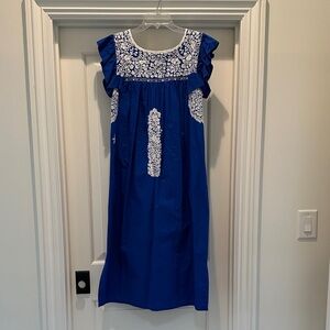 Mi Golondrina Blue and White Casual Dress